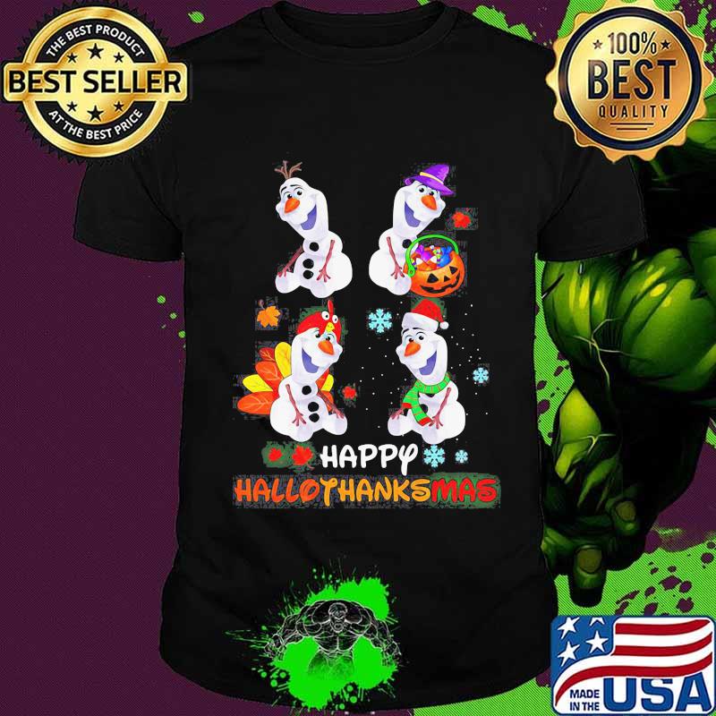 Olaf pumpkin happy hallothanksmas halloween thanksgiving christmas shirt