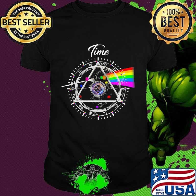 Pink floyd band time rainbow shirt