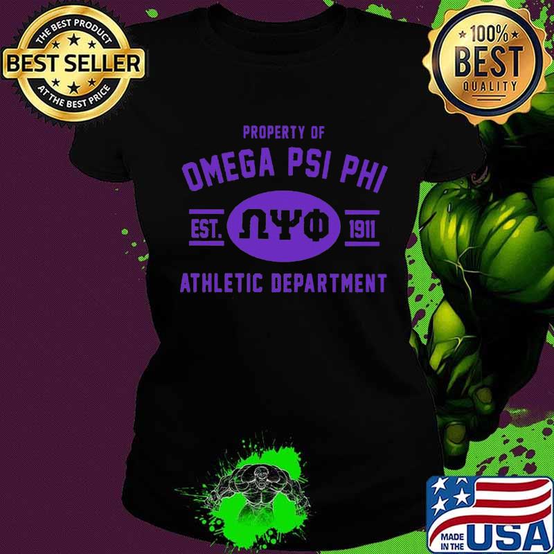 Property of omega psi phi deer since 1911 athletic department s Ladies tee Property of omega psi phi deer since 1911 athletic department s Ladies tee