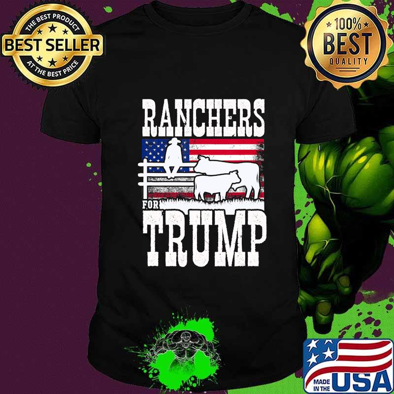 Ranchers For Trump 2020 American flag Shirt