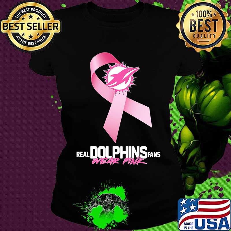 Real Dolphins fans wear pink cancer awareness s Ladies tee Real Dolphins fans wear pink cancer awareness s Ladies tee