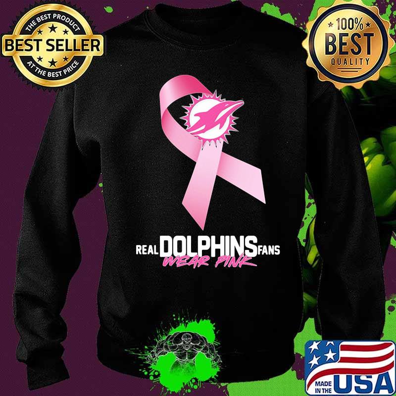 Real Dolphins fans wear pink cancer awareness s Sweater Real Dolphins fans wear pink cancer awareness s Sweater