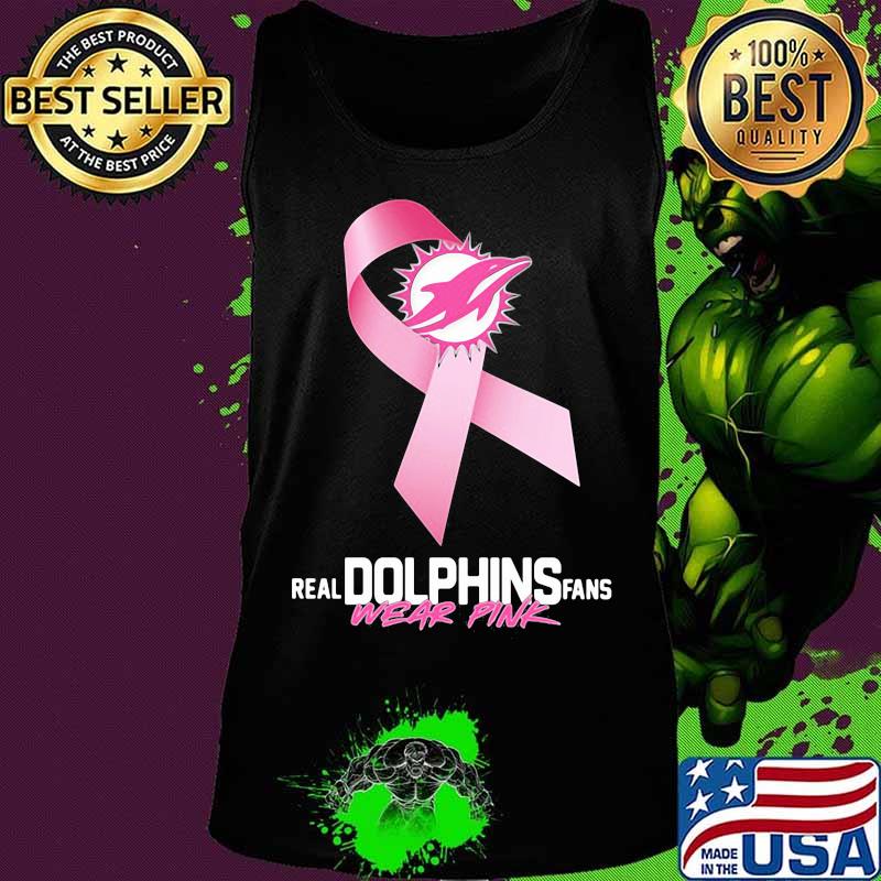 Real Dolphins fans wear pink cancer awareness s Tank top Real Dolphins fans wear pink cancer awareness s Tank top