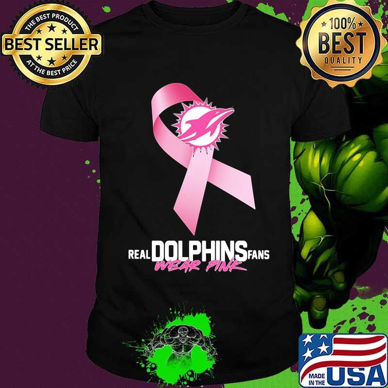 Real Dolphins fans wear pink cancer awareness shirt