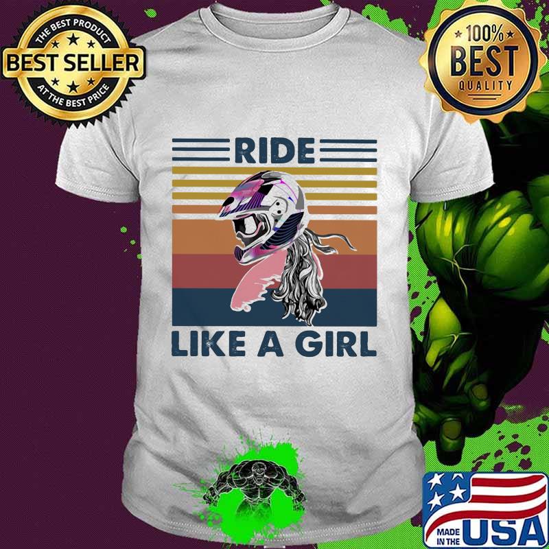 Ride like a girl motocross vintage retro shirt