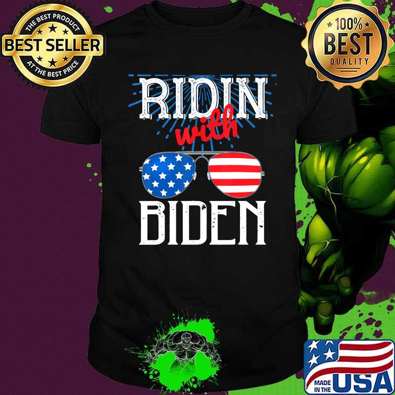 Ridin with joe biden glass american flag shirt