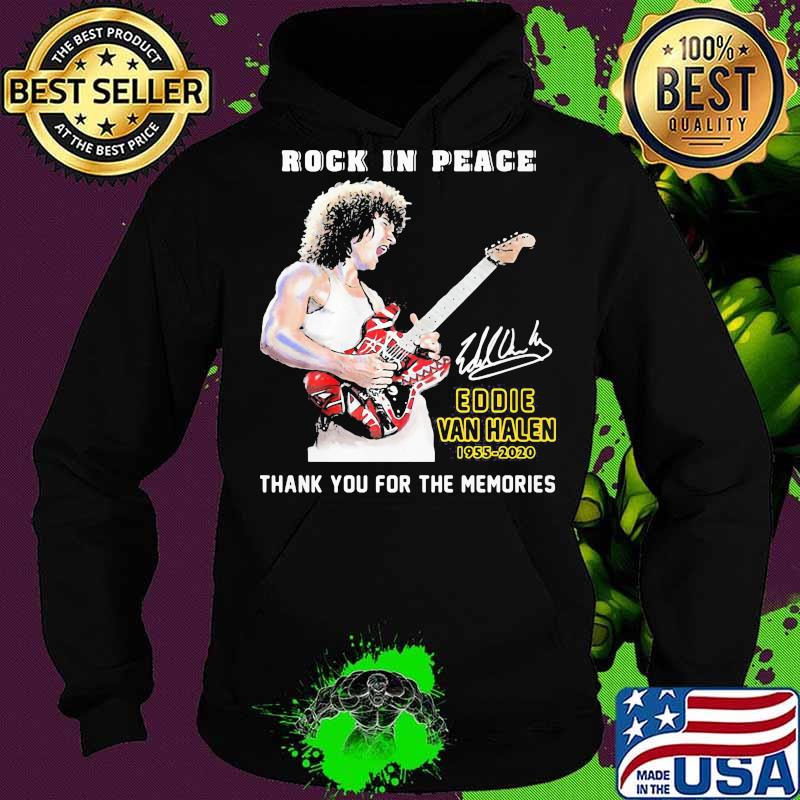 Rock in peace eddie van halen 1955 2020 thank for the memories signature s Hoodie Rock in peace eddie van halen 1955 2020 thank for the memories signature s Hoodie