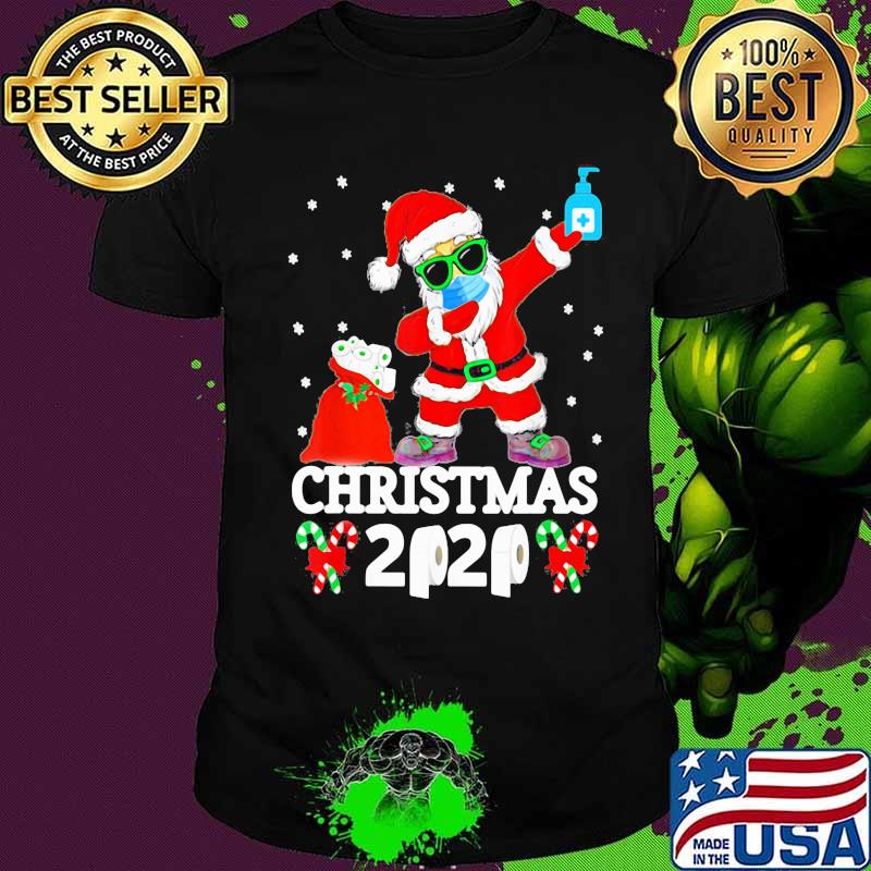 Santa wear mask covid 19 christmas 2020 shirt