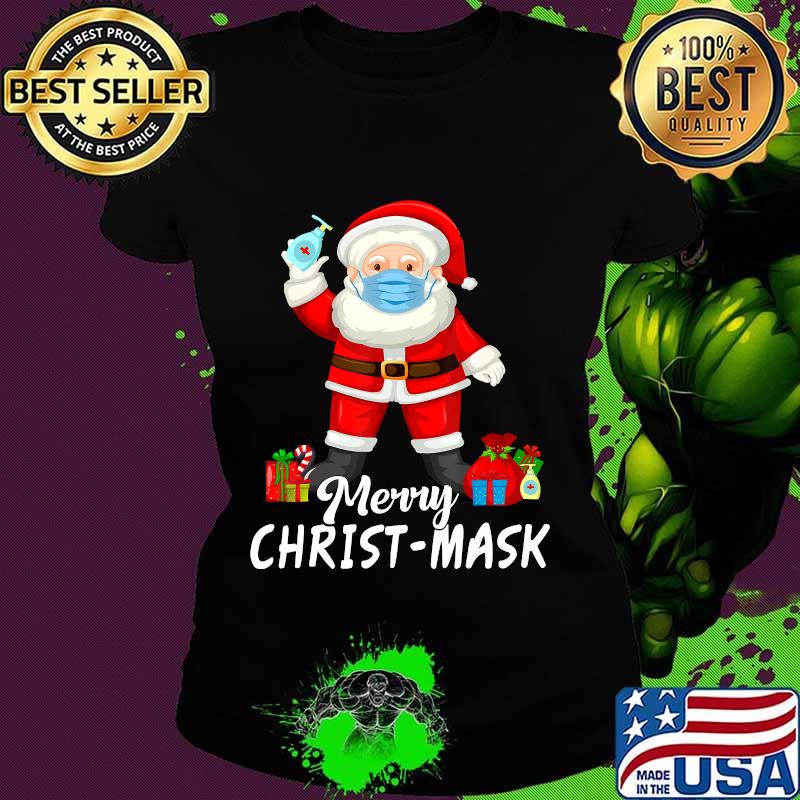Santa Wearing Mask Gift Quarantine Christmas 2020 Costume T-Shirt Ladies tee Santa Wearing Mask Gift Quarantine Christmas 2020 Costume T-Shirt Ladies tee