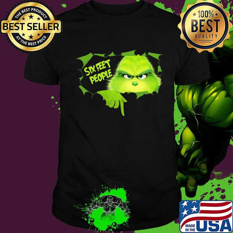 Six feet people cartoon green shirt