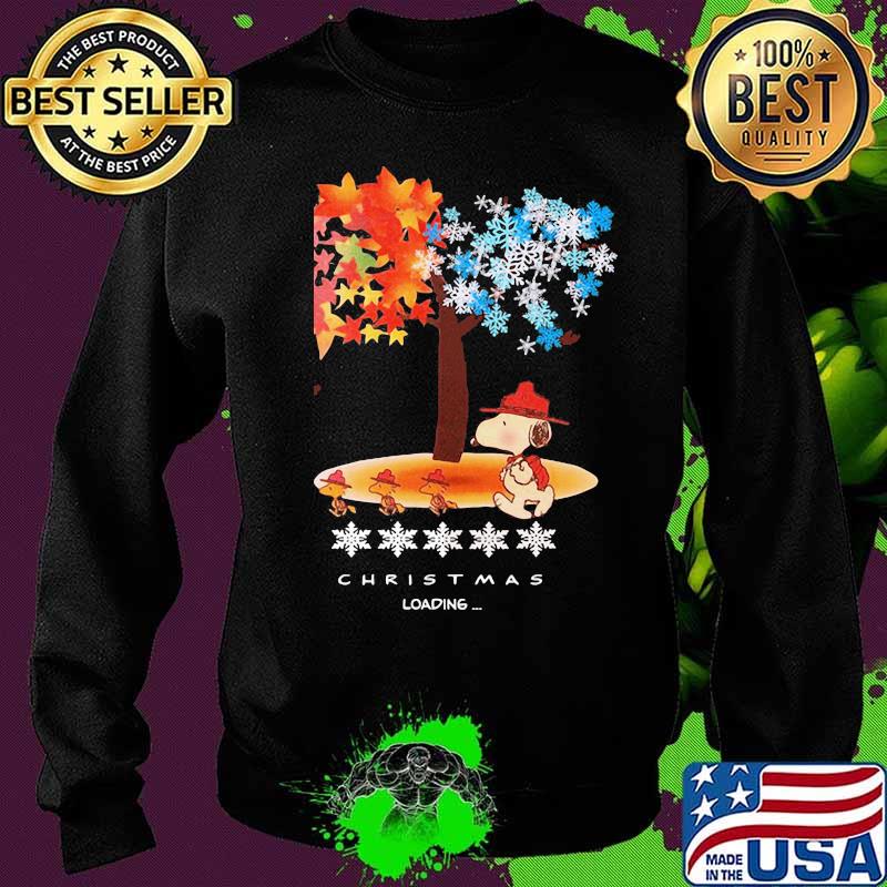 Snoopy and woodstock fall leaves snowflakes tree merry christmas loading s Sweater Snoopy and woodstock fall leaves snowflakes tree merry christmas loading s Sweater