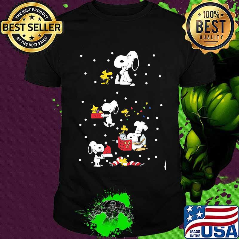 Snoopy and woodstock merry christmas shirt