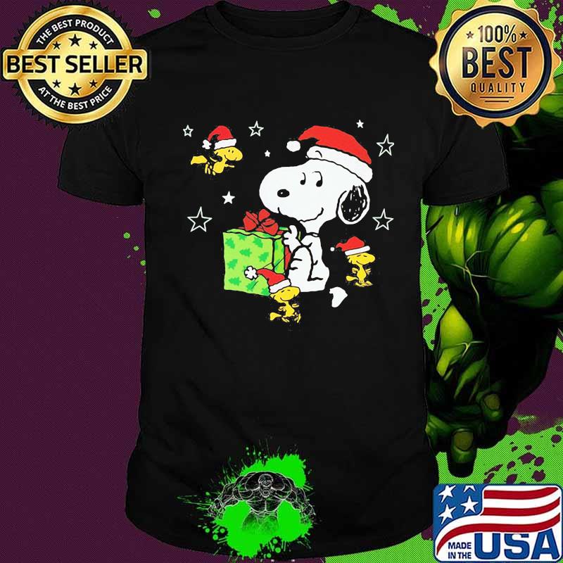 Snoopy and woodstock merry christmas stars shirt