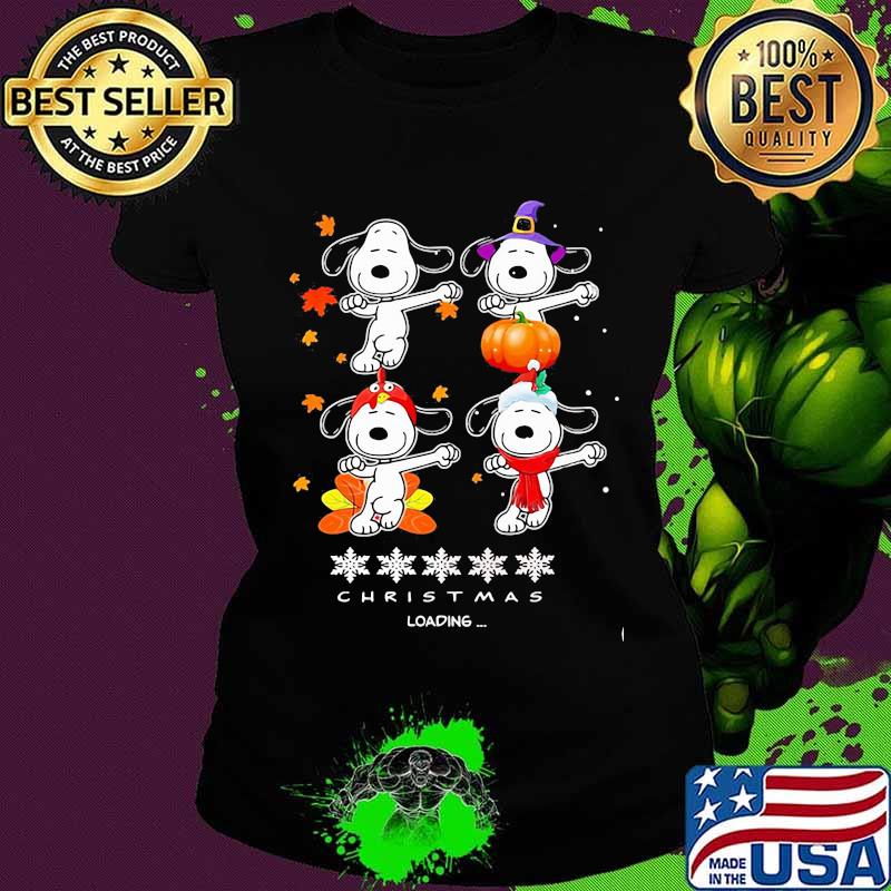 Snoopy christmas loading fall leaves map s Ladies tee Snoopy christmas loading fall leaves map s Ladies tee