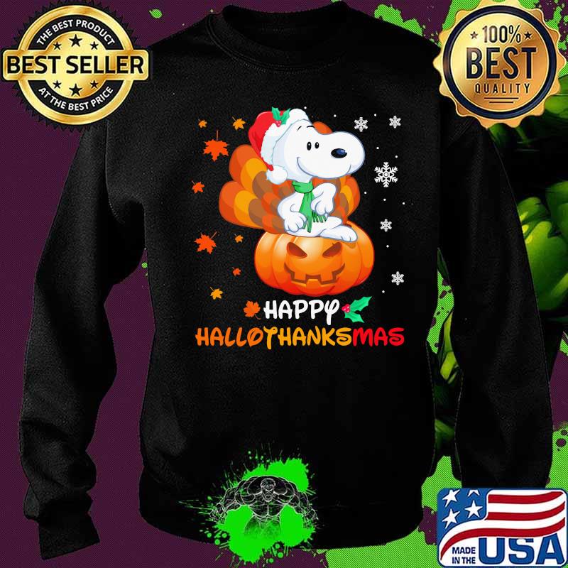 Snoopy happy hallothanksmas halloween thanksgiving christmas s Sweater Snoopy happy hallothanksmas halloween thanksgiving christmas s Sweater