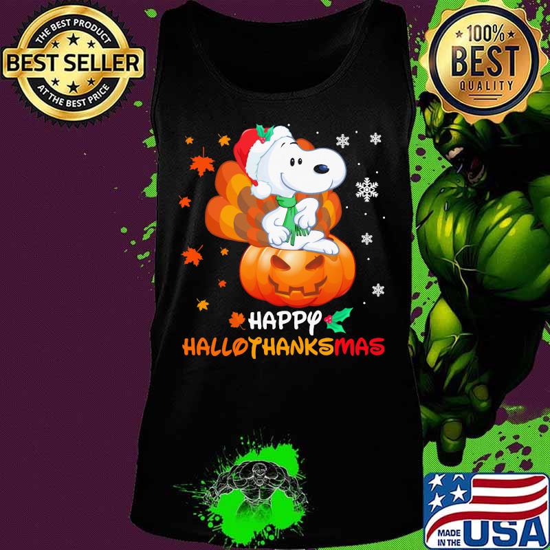 Snoopy happy hallothanksmas halloween thanksgiving christmas s Tank top Snoopy happy hallothanksmas halloween thanksgiving christmas s Tank top