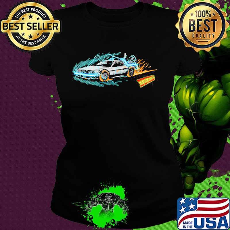 Speeding through time back to the future fire s Ladies tee Speeding through time back to the future fire s Ladies tee
