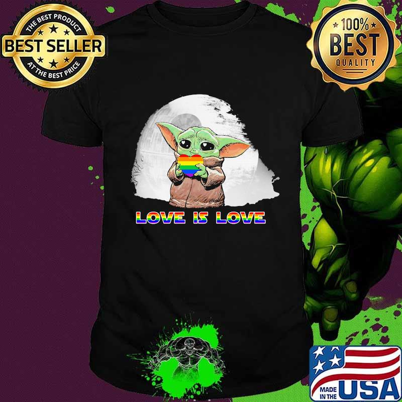 Star wars baby yoda love is love lgbt shirt