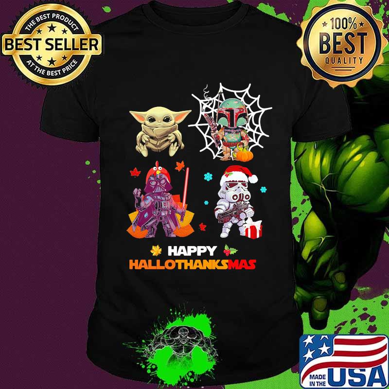 Star wars happy hallothanksmas halloween thanksgiving christmas shirt