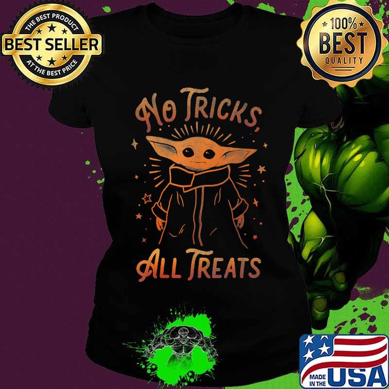 Star Wars The Mandalorian Halloween The Child No Tricks Baby Yoda T-Shirt Ladies tee Star Wars The Mandalorian Halloween The Child No Tricks Baby Yoda T-Shirt Ladies tee