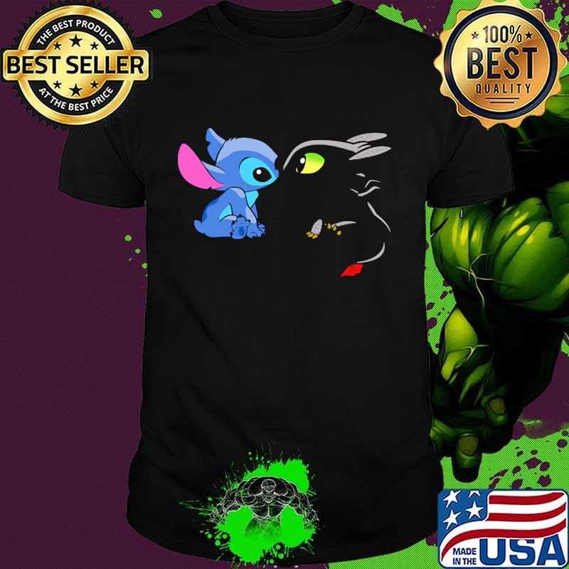 Stitch and toothless cartoon shirt