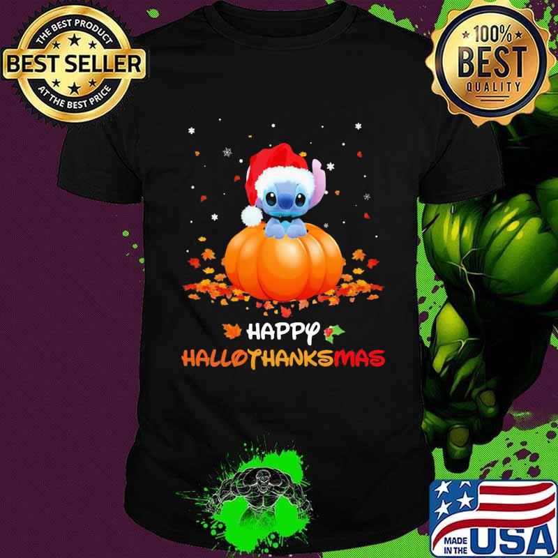 Stitch happy haloo thanks mas Halloween Christmas shirt