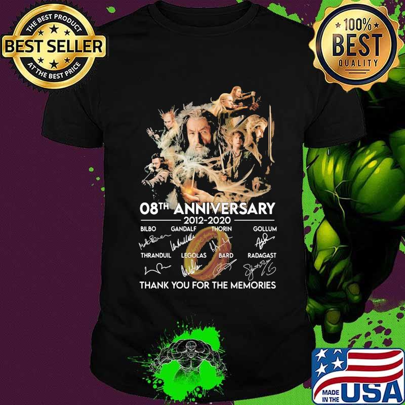 The 100 08th anniversary 2012 2020 thank for the memories signatures shirt