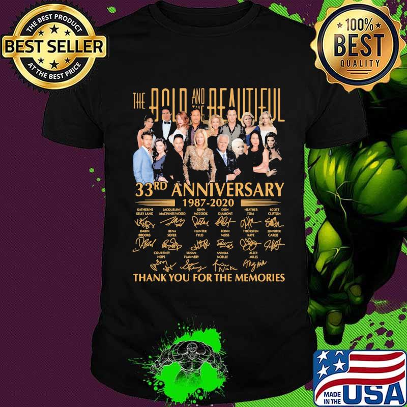 The bold and the beautiful 33rd anniversary 1987 2020 thank for the memories signatures shirt