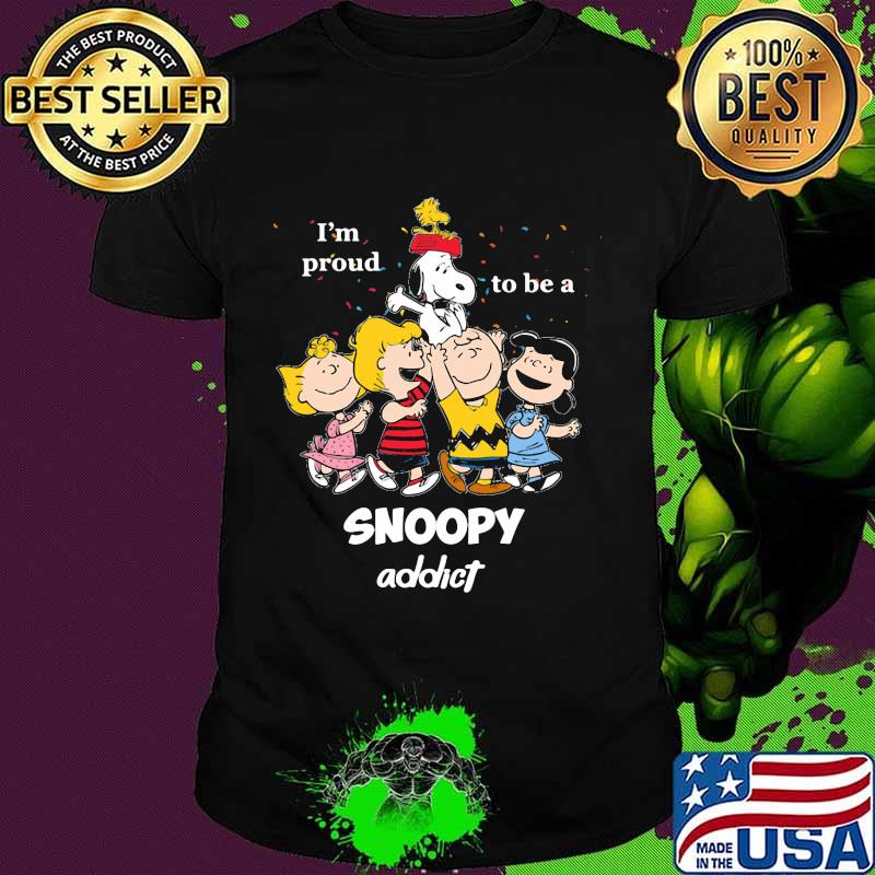 The peanuts i'm proud to be an snoopy addict shirt