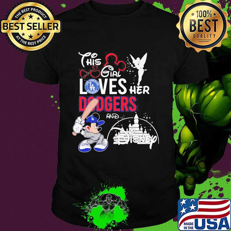 This is loves her los angeles dodgers mickey mouse disney baseball shirt