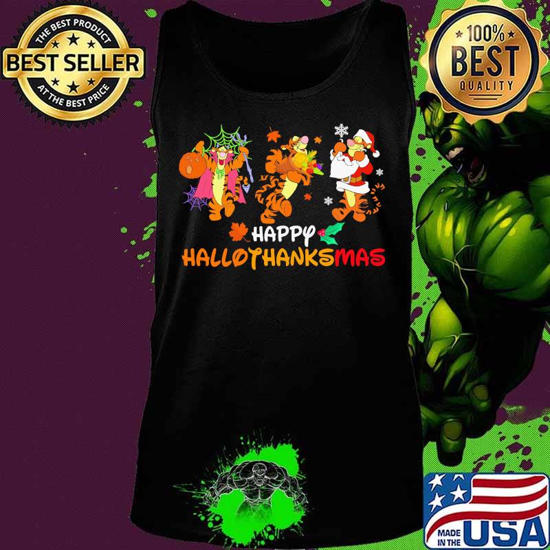Tigger happy hallothanksmas halloween thanksgiving christmas s Tank top Tigger happy hallothanksmas halloween thanksgiving christmas s Tank top