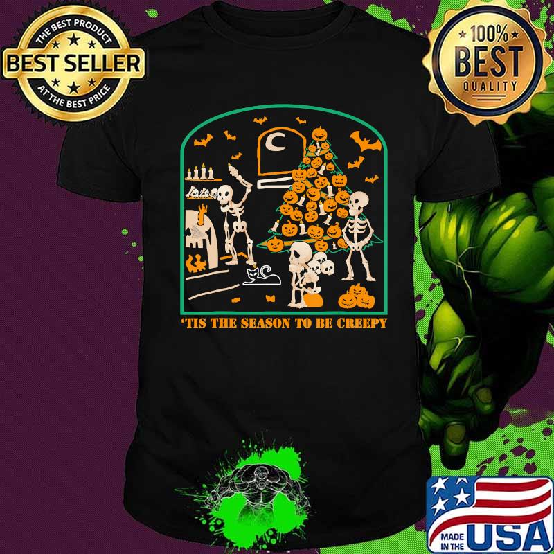 'Tis the season to be Creepy Halloween Skeleton Party T-Shirt