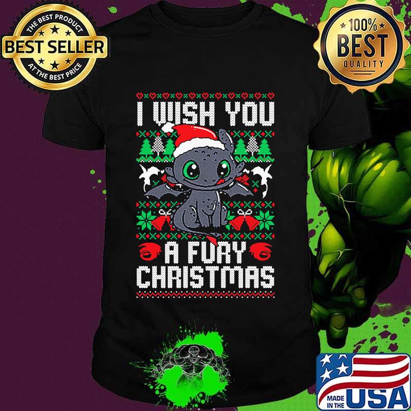 Toothless santa claus i wish you a fury christmas shirt