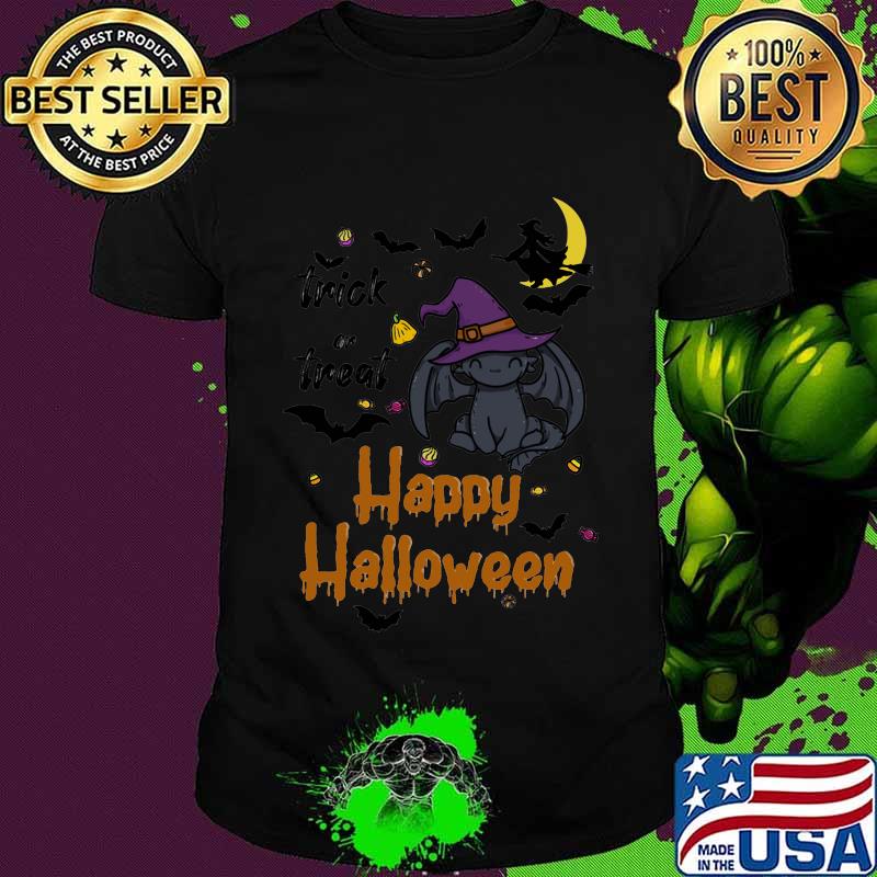 Toothless trick or treat happy halloween shirt