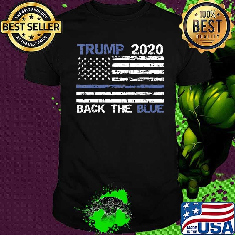 Trump 2020 Back The Blue Thin Blue Line Police Support Shirt