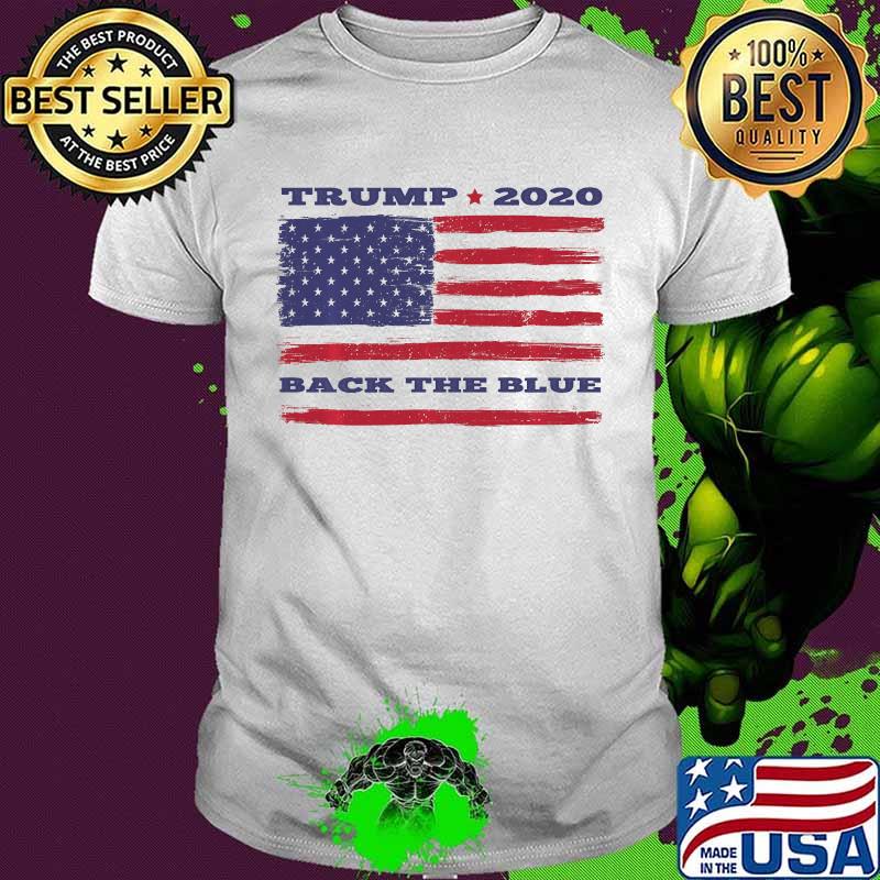 USA Flag - Trump 2020 - Back the Blue Police Support Long Sleeve T-Shirt