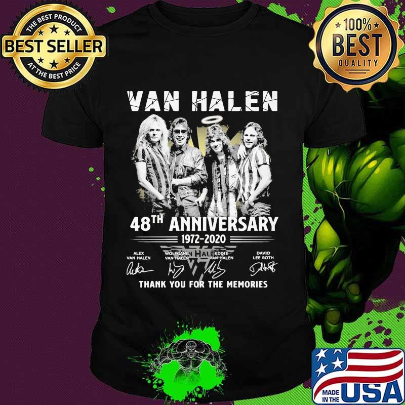 Van halen 48th anniversary 1972 2020 thank for the memories signatures shirt