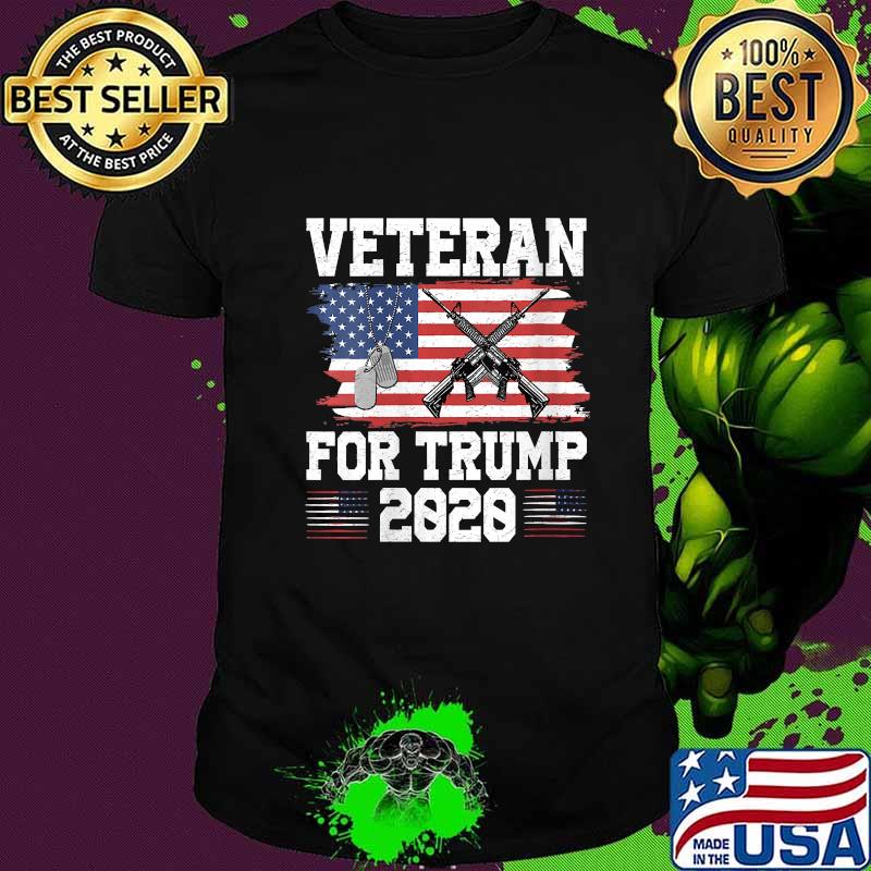 Veteran For Trump 2020 July 4th Patriotic American Flag Shirt