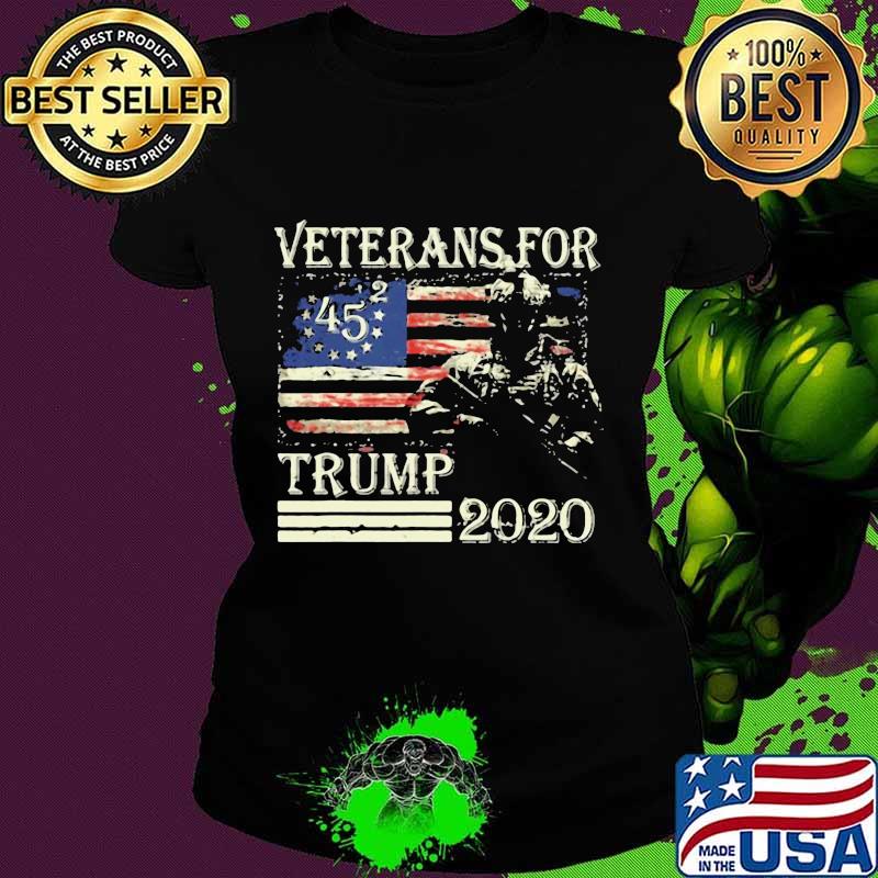 Veterans for trump 2020 american flag vintage s Ladies tee Veterans for trump 2020 american flag vintage s Ladies tee