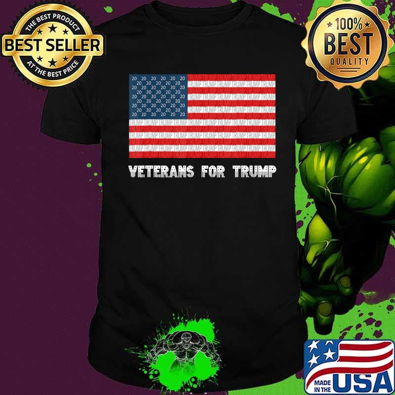 Veterans for Trump 2020 Stars Stripes American Flag T-Shirt