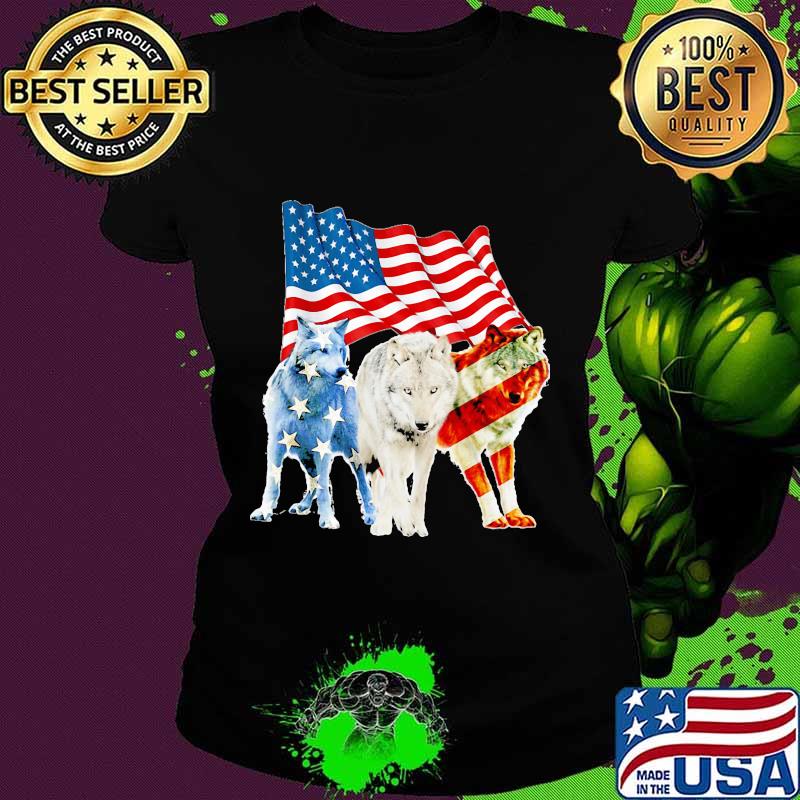 Wolf american flag election s Ladies tee Wolf american flag election s Ladies tee