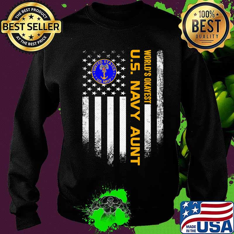 World's okayest u.s navy veteran aunt american flag s Sweater World's okayest u.s navy veteran aunt american flag s Sweater