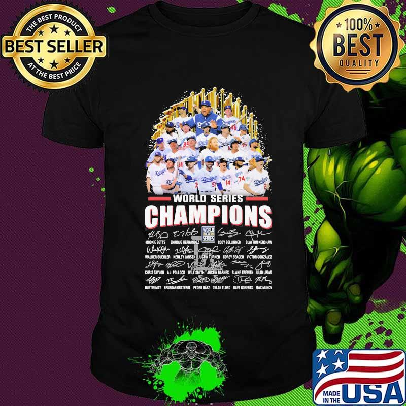 World series champions 2020 world series los angeles dodgers signatures shirt