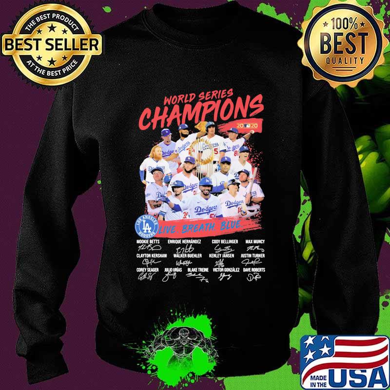 World series champions los angeles dodgers live breath blue signatures s Sweater World series champions los angeles dodgers live breath blue signatures s Sweater