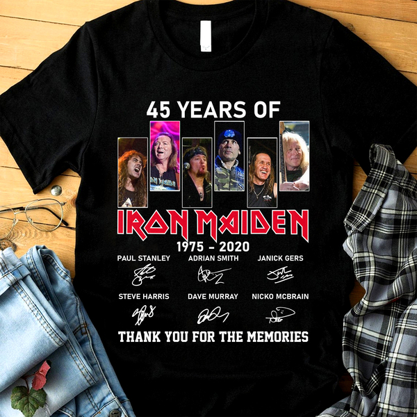 45th Years Of Iron Maiden Thank You For The Memories 1975-2020 T-shirt Hoodie Tank Top Size Up To 5xl