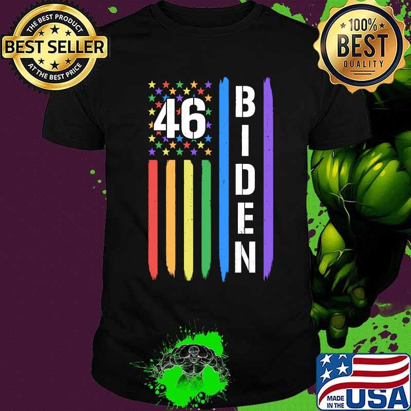 46 Biden American Flag LGBT Gay Pride Rainbow Shirt