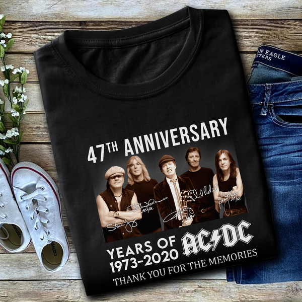 47 Years Of Ac Dc Thank You For The Memories T-shirt Hoodie Tank Top Size Up To 5xl