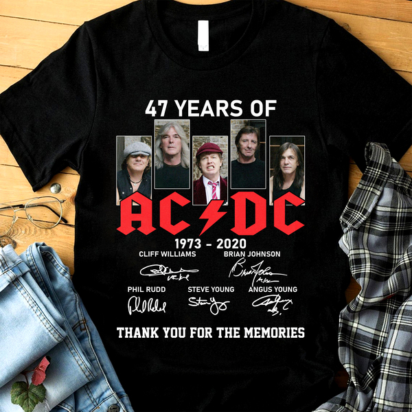 47th Years Of Acdc Thank You For The Memories 1973-2020 T-shirt Hoodie Tank Top Size Up To 5xl