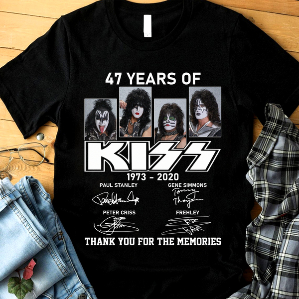 47th Years Of Kiss Thank You For The Memories 1973-2020 T-shirt Hoodie Tank Top Size Up To 5xl