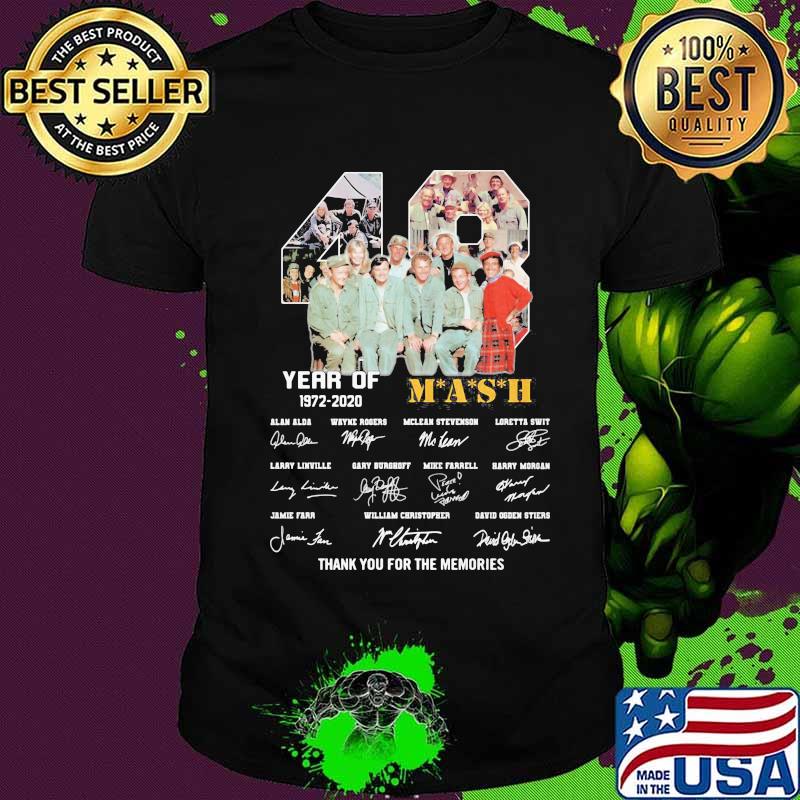 48 years of 1972 2020 mash thank you for the memories signatures shirt